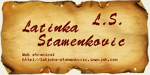 Latinka Stamenković vizit kartica